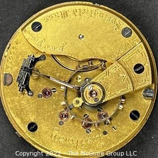 Hampden Pocket Watch. Movement Only. Railway. Micrometer Regulator. 18S-15J-HG2L-Adjusted (EA332) #255,019 