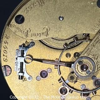 Hampden Pocket Watch. Movement Only. Railway. Micrometer Regulator. 18S-15J-HG2L-Adjusted (EA332) #255,019 