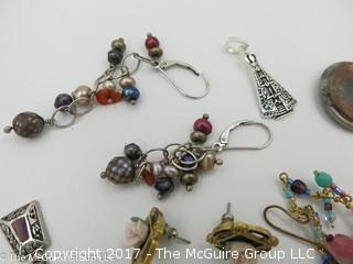 Collection of jewelry including 4 pair of earrings and a necklace - #1345