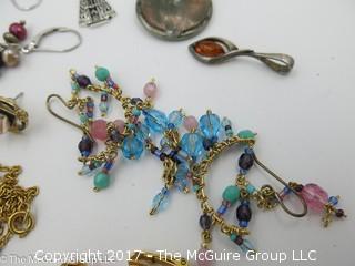 Collection of jewelry including 4 pair of earrings and a necklace - #1345