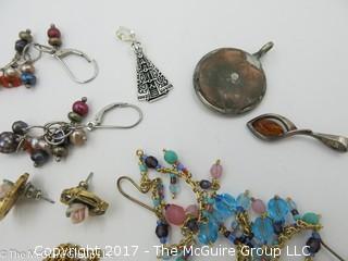 Collection of jewelry including 4 pair of earrings and a necklace - #1345