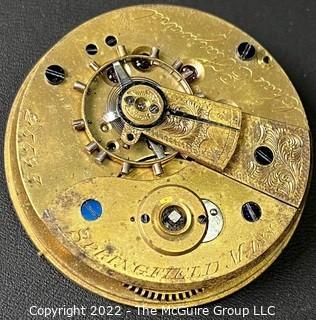 NY Watch Co.  Pocket Watch. Movement Only. Hayward, Chas. E (or) Hayward 18S-11J-HG4K-U-(EA701) #25,593                                         
