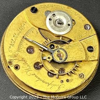 Hampden Pocket Watch. Movement Only. Independent Watch Co. Fredonia N.Y. Improved April 10, 1879 18S-HG1K-U-71 (EA331) #172,767             