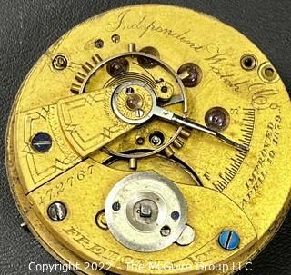 Hampden Pocket Watch. Movement Only. Independent Watch Co. Fredonia N.Y. Improved April 10, 1879 18S-HG1K-U-71 (EA331) #172,767             