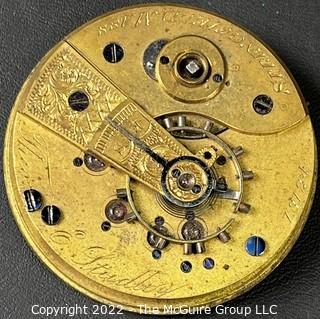 NY Watch Co.  Pocket Watch. Movement Only. Studley, Theo. E. 18S-15J-HG3K-U-(EA700) #13,124   