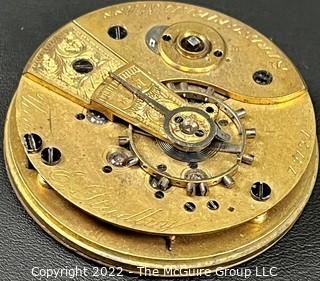 NY Watch Co.  Pocket Watch. Movement Only. Studley, Theo. E. 18S-15J-HG3K-U-(EA700) #13,124   