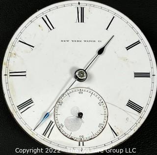 NY Watch Co.  Pocket Watch. Movement Only. Woolworth, Chester l8S-l5J-HG3K-U-(EA700) #48,083     