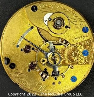 NY Watch Co.  Pocket Watch. Movement Only. Woolworth, Chester l8S-l5J-HG3K-U-(EA700) #48,083     