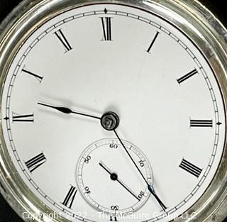 NY Watch Co.  Pocket Watch. Nameless (N.Y.W.Co.) 18S-11J-HG4K-U- (EA701) #63,289   Coin Silver Case 