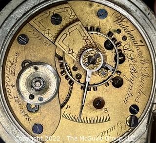 Hampden Pocket Watch. Watchmakers & Jewelers Guild, A.P. Boynton, State & l2th St.,
Chicago 18S-11J-HG1K-U-"Hay" (EA331), #76,926         
