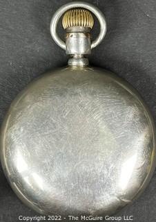 Hampden Pocket Watch. Lafayette 18S-15J-HN2L-U-(EA332) #129,221  Sterling 4 Ounce Case