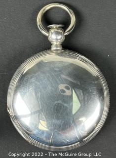 NY Watch Co.  Pocket Watch. E.H. Goulding, Alton, Ill. 18S-11J-HG3K-U- (EA700) #15,212  Coin Silver Case