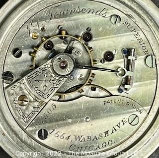 Hampden Pocket Watch. J.S. Townsend's Superior, 1554 Wabash Ave. CHICAGO 18S-15J-HN2L (EA 332) RRG (Ency. at 143) #297,505 