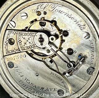 Hampden Pocket Watch. J.S. Townsend's Superior, 1554 Wabash Ave. CHICAGO 18S-15J-HN2L (EA 332) RRG (Ency. at 143) #297,505 