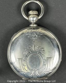 Hampden Pocket Watch. Crown Jewel, Cleveland, O. 18S-11J-HN1K (A) "Novelty" optic balance bridge (Ency at 146), #66,547  Coin Silver Case