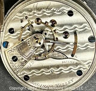 Hampden Pocket Watch. Michigan, Saginaw Valley (18S-11J HN2L -U- (EA332) R.O.P. "Continental" #304,012   Coin Silver Case 