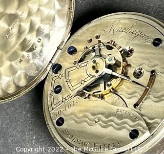 Hampden Pocket Watch. Michigan, Saginaw Valley (18S-11J HN2L -U- (EA332) R.O.P. "Continental" #304,012   Coin Silver Case 