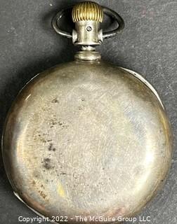 Hampden Pocket Watch. John W. Ruth, Shelbyville, Tenn. 18S-15J-HG2L-U Micrometer regulator.(EA332) R.O.P. #352,025  Coin Silver Case