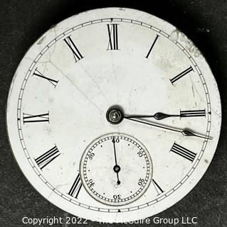 Hampden Pocket Watch. Movement Only. Edward H. Frary, Weymouth Mass. 18S-15J-HG1K-A-”35" (EA331) #133,817                                                             