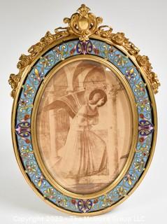 Antique 19th Century French Gilt Ormolu and Enamel Frame by Tahan, Master Cabinetmaker To Emperor Napoleon III