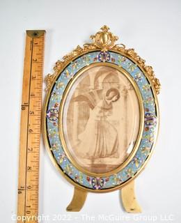 Antique 19th Century French Gilt Ormolu and Enamel Frame by Tahan, Master Cabinetmaker To Emperor Napoleon III