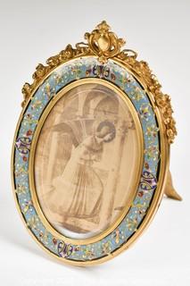 Antique 19th Century French Gilt Ormolu and Enamel Frame by Tahan, Master Cabinetmaker To Emperor Napoleon III