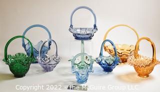 Eight (8) Fenton Glass Baskets