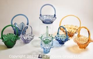 Eight (8) Fenton Glass Baskets