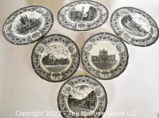 Set of Six (6) Copeland Spode 1931 University of Chicago Commemorative Plates