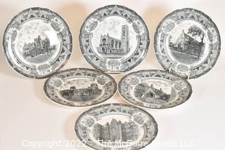 Set of Six (6) Copeland Spode 1931 University of Chicago Commemorative Plates