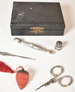 Victorian Sterling Silver Sewing Kit in Case. 28g. 