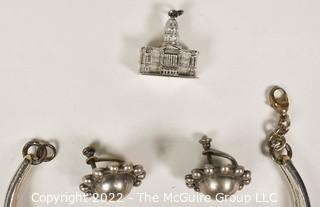 Group of Sterling Silver Jewelry Including California State Capital Charm.  