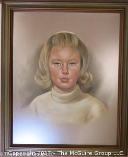 Framed studio portrait of young girl 