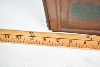 Antique Chinese Mahjong Set with Bone Engraved Tiles On Bamboo Backs, Betting Sticks and Dice in  Rosewood Wooden 5-Drawer Box 