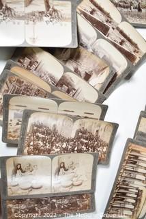 Stereoscope and Complete Antique Underwood Boxed Set Of Stereo View Cards Highlighting The Geography And Culture Of Palestine Approximately 100 Years Ago 