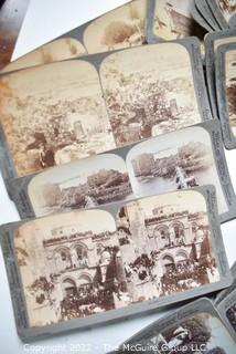 Stereoscope and Complete Antique Underwood Boxed Set Of Stereo View Cards Highlighting The Geography And Culture Of Palestine Approximately 100 Years Ago 