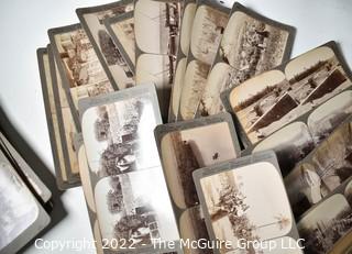 Stereoscope and Complete Antique Underwood Boxed Set Of Stereo View Cards Highlighting The Geography And Culture Of Palestine Approximately 100 Years Ago 