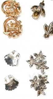 Six (6) Pairs of Vintage Rhinestone Earrings Including Trifari & Halbe