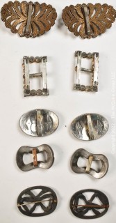 Five (5) Pairs of Antique Art Deco Rhinestone Shoe Buckle Clips