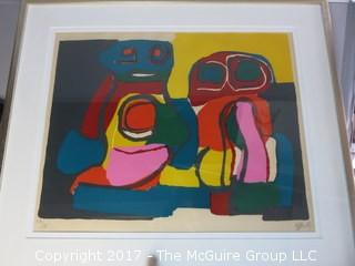 Karel Appel signed and numbered (58/75) framed lithograph (Image size: 21 x 26")