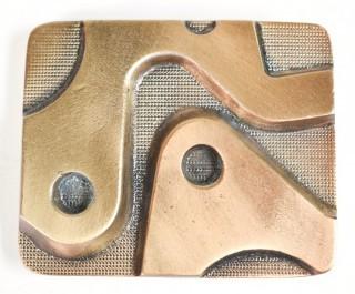 Modernist "Happy Fathers Day" Fel-Pro 1981 Brass Belt Buckle