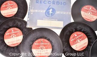 Group of Vintage Vinyl Records Including Carr-O-Tone Records and Wilcox Gay Recording Discs