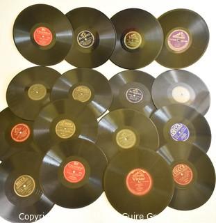 Collection Vintage 78 RPM Vinyl Records including Al Jolson, The Merry Macs, Hildegarde, G. Lombardo, B. Crosby, I. Berlin, G. Miller and A. Godfrey. 