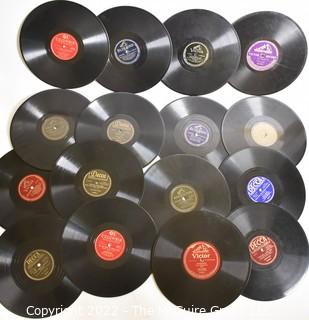 Collection Vintage 78 RPM Vinyl Records including Al Jolson, The Merry Macs, Hildegarde, G. Lombardo, B. Crosby, I. Berlin, G. Miller and A. Godfrey. 