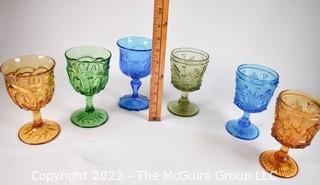 Fenton Glass Goblets.  Mixed Colors