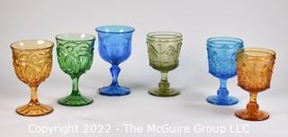 Fenton Glass Goblets.  Mixed Colors