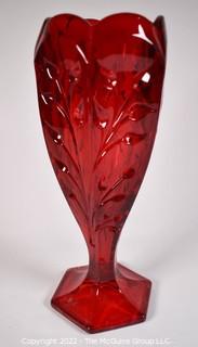 Fenton Cranberry Glass Vase