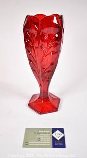 Fenton Cranberry Glass Vase