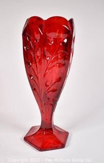 Fenton Cranberry Glass Vase