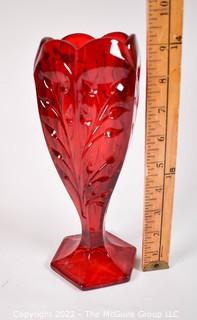 Fenton Cranberry Glass Vase